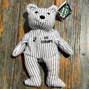 🔥⚾️ NWT Vintage Salvino's Bamm Beanos N.Y. Yankees 98 Champs #2 Jeter Plush Bear